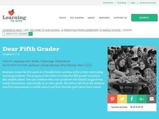 Dear Fifth Grader Lesson Plan Dear Fifth Grader Lesson Plan