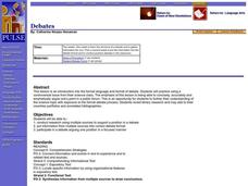 Debates Lesson Plan Debates Lesson Plan