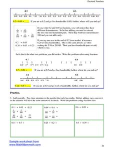 Decimal Numbers Worksheet Decimal Numbers Worksheet