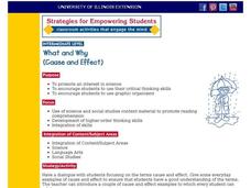 What and Why (Cause and Effect) Lesson Plan What and Why (Cause and Effect) Lesson Plan