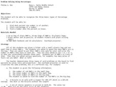 Problem Solving Using Percentages Lesson Plan Problem Solving Using Percentages Lesson Plan