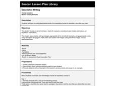 Descriptive Writing Lesson Plan Descriptive Writing Lesson Plan