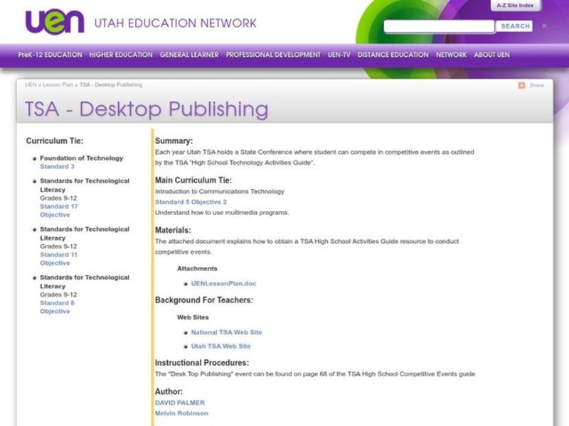 Desktop Publishing Lesson Plan Desktop Publishing Lesson Plan
