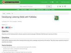 Developing Listening Skills With Folktales Lesson Plan Developing Listening Skills With Folktales Lesson Plan