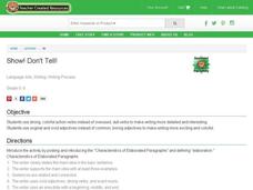 Show! Don't Tell! Lesson Plan Show! Don't Tell! Lesson Plan