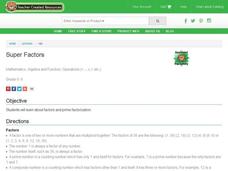 Super Factors Lesson Plan Super Factors Lesson Plan