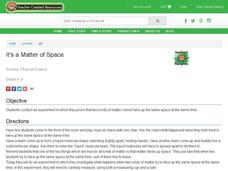 It's a Matter of Space Lesson Plan It's a Matter of Space Lesson Plan
