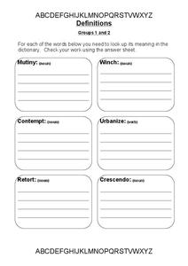 Dictionary Definitions Worksheet Dictionary Definitions Worksheet