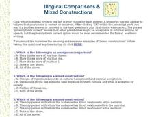 Illogical Comparisons & Mixed Constructions Interactive Illogical Comparisons & Mixed Constructions Interactive