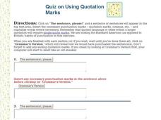 Quiz on Using Quotation Marks Interactive Quiz on Using Quotation Marks Interactive