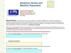 Sentence Variety and Modifier Placement Interactive Sentence Variety and Modifier Placement Interactive