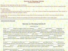 Exercise on Choosing Articles II Interactive Exercise on Choosing Articles II Interactive