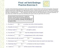 Final -ed Verb Endings: Practice Exercise 3 Interactive Final -ed Verb Endings: Practice Exercise 3 Interactive