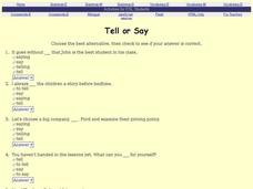 Tell or Say? Choose the Best Answer Interactive Tell or Say? Choose the Best Answer Interactive