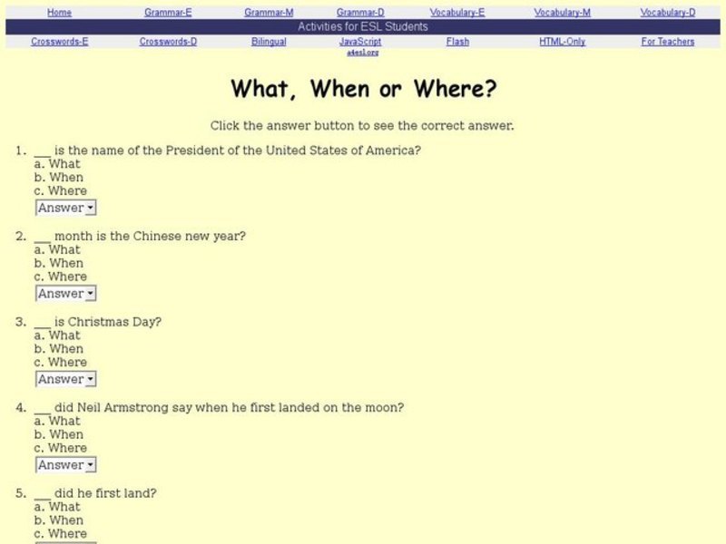 What, When or Where? Interactive What, When or Where? Interactive