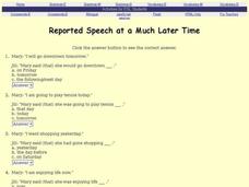 Reported Speech at a Much Later Time Interactive Reported Speech at a Much Later Time Interactive