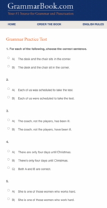 Grammar Pretest Interactive Grammar Pretest Interactive