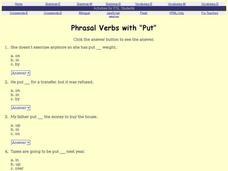 Phrasal Verbs with "Put" Interactive Phrasal Verbs with "Put" Interactive