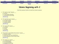 Idioms Beginning with C Interactive Idioms Beginning with C Interactive