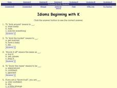 Idioms Beginning With K Interactive Idioms Beginning With K Interactive