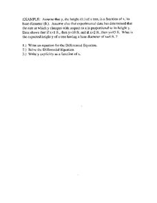 Differential Equation Worksheet Differential Equation Worksheet