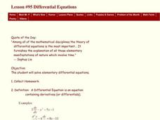 Differential Equations Lesson Plan Differential Equations Lesson Plan