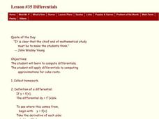 Differentials Lesson Plan Differentials Lesson Plan