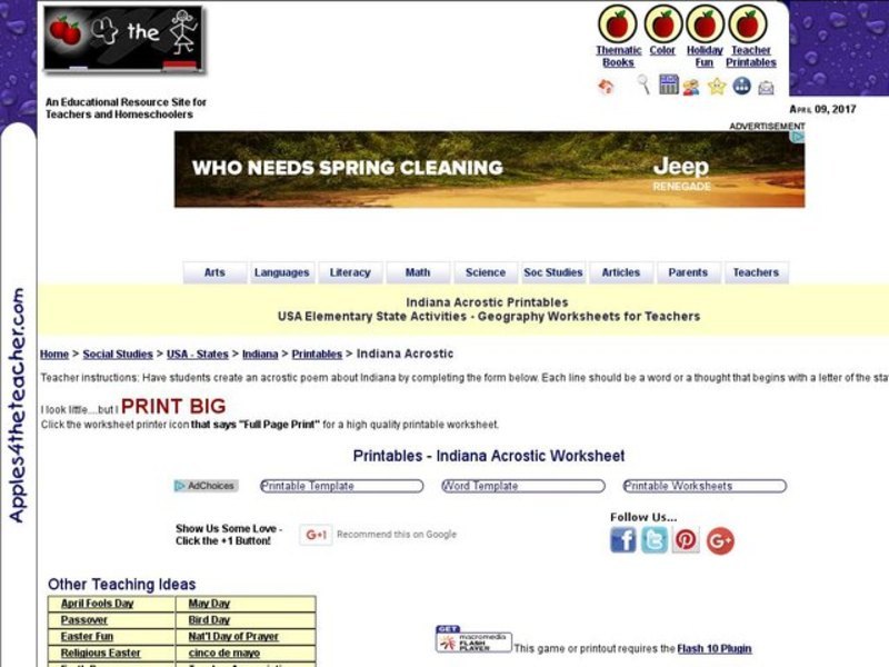 Indiana Acrostic Poem Interactive Indiana Acrostic Poem Interactive