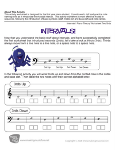 Intervals! (Thirds) | Free Music Theory Worksheet (Digital Print) Worksheet Intervals! (Thirds) | Free Music Theory Worksheet (Digital Print) Worksheet