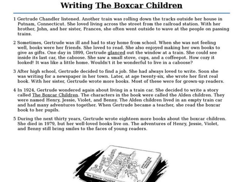 Writing The Boxcar Children Interactive Writing The Boxcar Children Interactive