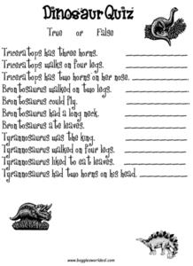 Dinosaur Quiz Worksheet Dinosaur Quiz Worksheet