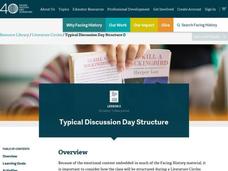 Literature Circles: Typical Discussion Day Structure Lesson Plan Literature Circles: Typical Discussion Day Structure Lesson Plan