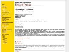 Direct Object Pronouns Lesson Plan Direct Object Pronouns Lesson Plan
