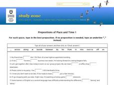 Prepositions of Place and Time 1 Interactive Prepositions of Place and Time 1 Interactive