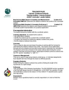 Distance Formula Lesson Plan Distance Formula Lesson Plan