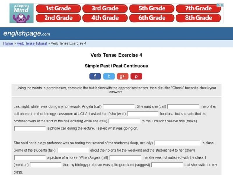 Verb Tense Exercise 4 Interactive Verb Tense Exercise 4 Interactive