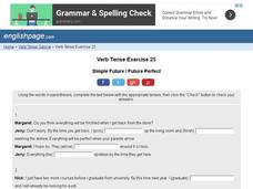 Verb Tense Exercise 25 Interactive Verb Tense Exercise 25 Interactive