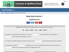 Modal Verbs Exercise 1 Interactive Modal Verbs Exercise 1 Interactive