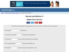 Gerunds and Infinitives 11 Interactive Gerunds and Infinitives 11 Interactive