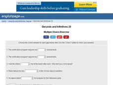 Gerunds and Infinitives 20 Interactive Gerunds and Infinitives 20 Interactive