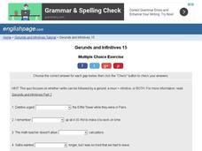 Gerunds and Infinitives 15 Interactive Gerunds and Infinitives 15 Interactive