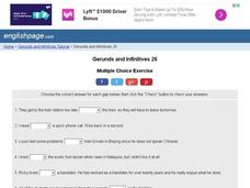 Gerunds and Infinitives 26 Interactive Gerunds and Infinitives 26 Interactive