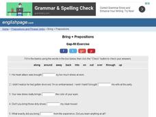 Bring + Prepositions Interactive Bring + Prepositions Interactive