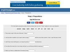Keep + Prepositions Interactive Keep + Prepositions Interactive
