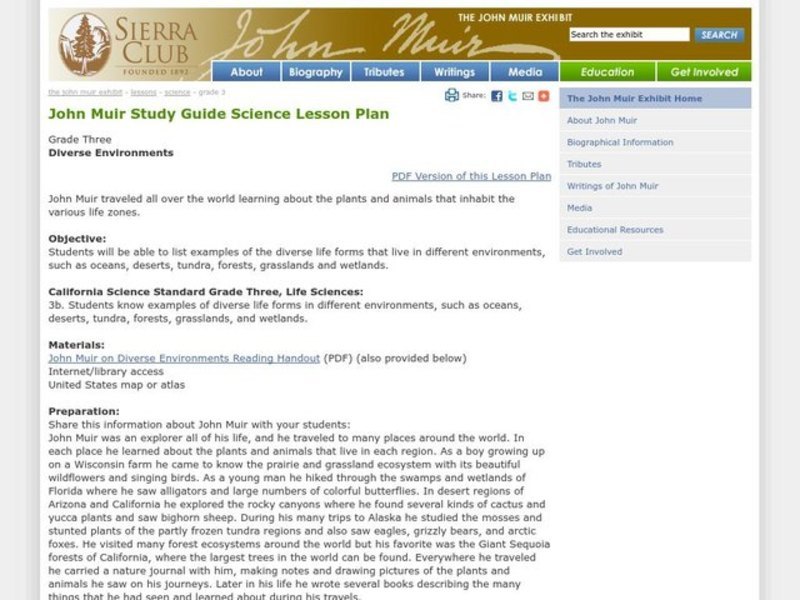 DIVERSE ENVIRONMENTS Lesson Plan DIVERSE ENVIRONMENTS Lesson Plan