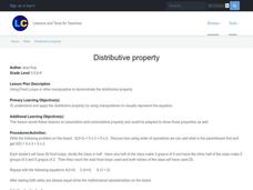 Distributive Property Lesson Plan Distributive Property Lesson Plan