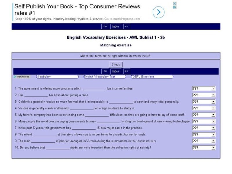 English Vocabulary Skills: AWL Sublist 1 - Exercise 2b Interactive English Vocabulary Skills: AWL Sublist 1 - Exercise 2b Interactive