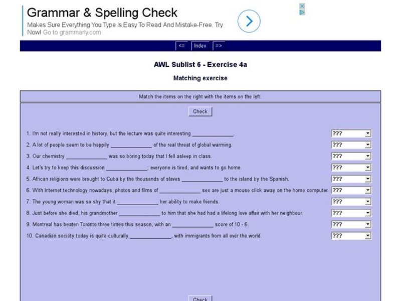 English Vocabulary Skills: AWL Sublist 6 - Exercise 4a Interactive English Vocabulary Skills: AWL Sublist 6 - Exercise 4a Interactive