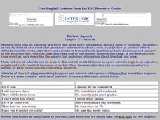 Parts of Speech Chapter 5 - Adverbs Interactive Parts of Speech Chapter 5 - Adverbs Interactive
