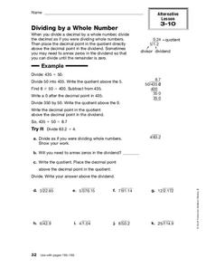 Dividing By A Whole Number Worksheet Dividing By A Whole Number Worksheet